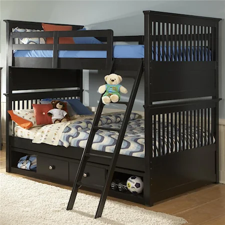 Twin Over Twin Bunk Bed With Under Bed Storage Drawers